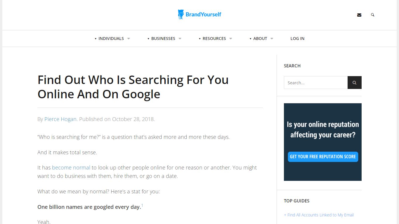 Find Out Who Is Searching For You Online And On Google - BrandYourself